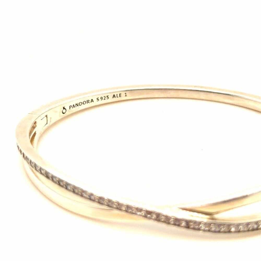 Pandora Clear Cz Entwined Bangle - Picture 2 of 8